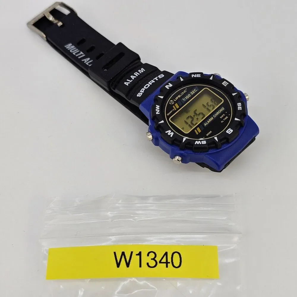 Lifelong‎ Sports Men's Watch 38MM Black Plastic Bands New Battery